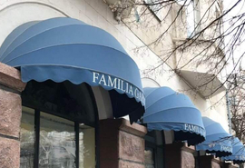 Купить маркизу в Минске Купольная маркиза для витрины